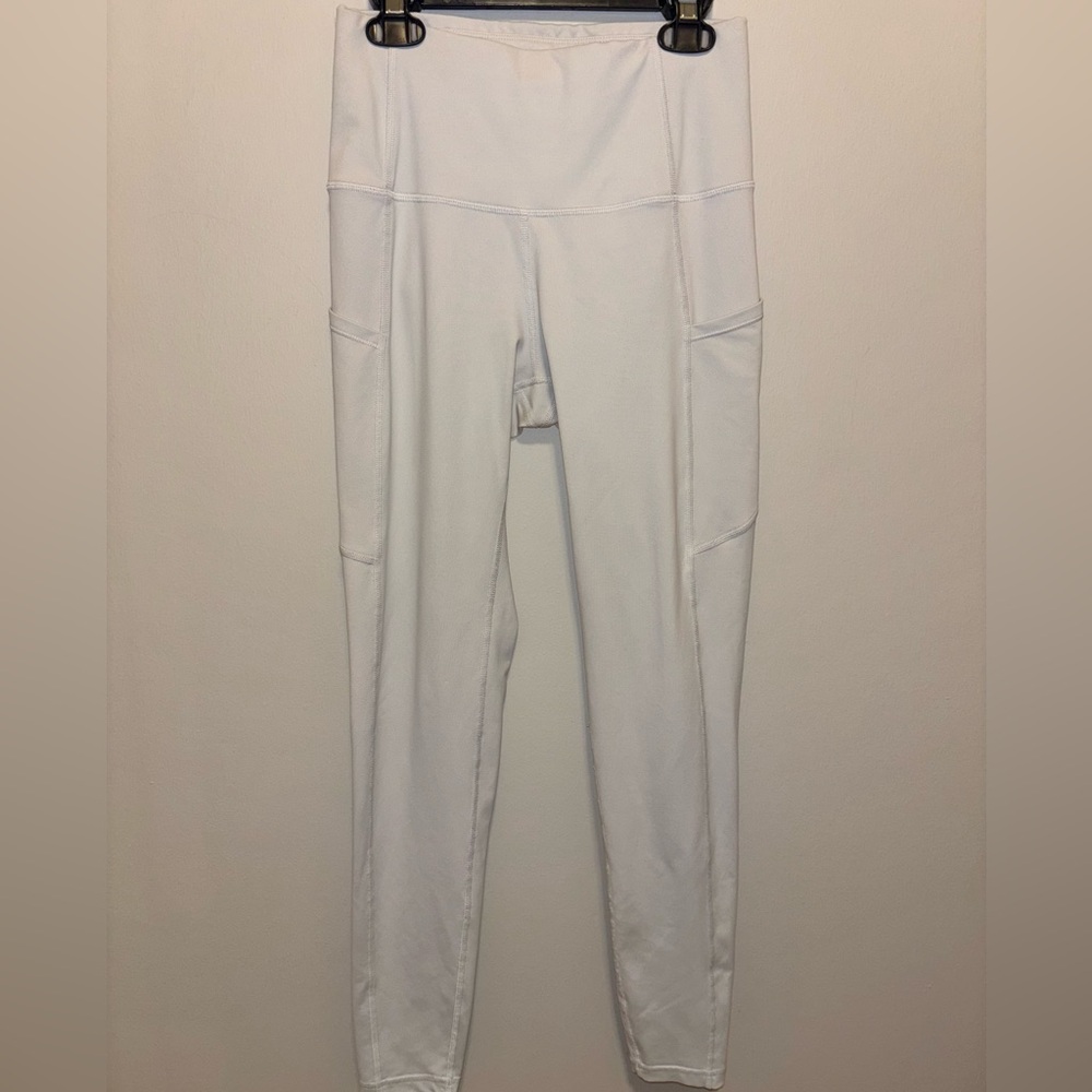 Bluish-White Leggings With Pockets | SM